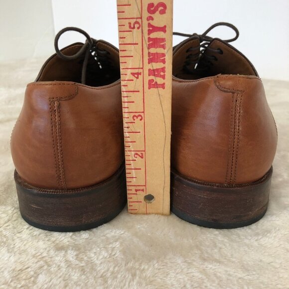 Johnston & Murphy Leather Lace Up Dress Shoes Rust Color Size 8.5 - Picture 5 of 16